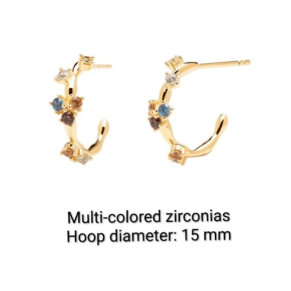 18k gp .925 sterling silver minimalist stud earrings; nwot - Picture 9 of 10